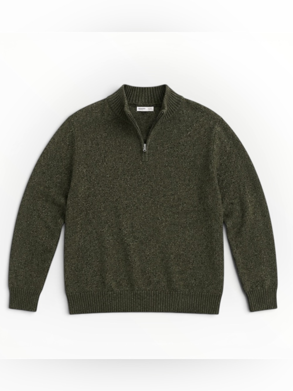 NWT Sonoma 1/4 Zip Sweater 3XLT Olive Marl Big Tall Cotton Blend Mock Neck